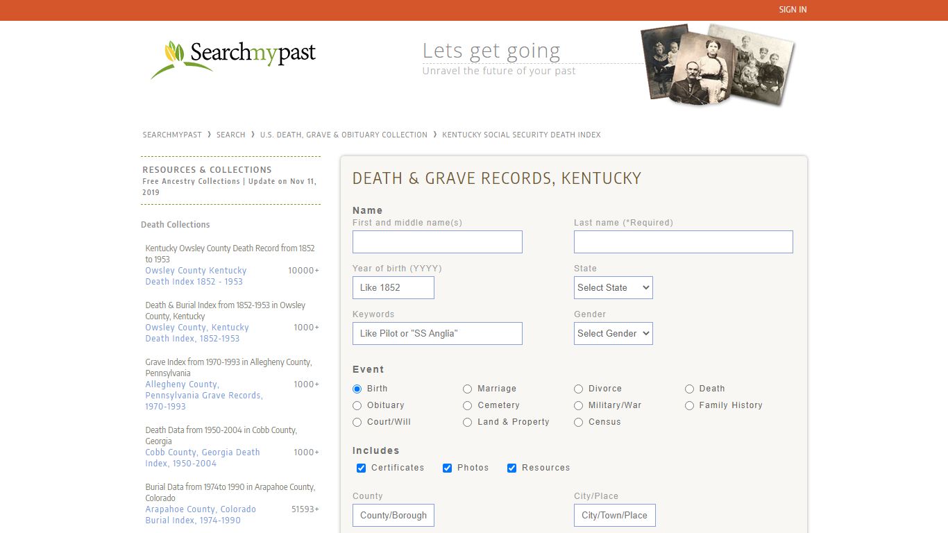Kentucky Social Security Death Index | Searchmypast